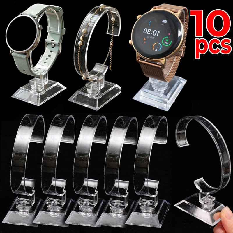 Jewelry And Watches Inc - Transparante horloge-displaystandaard C-Circle acrylhouder toonbankstandaard polshorloge