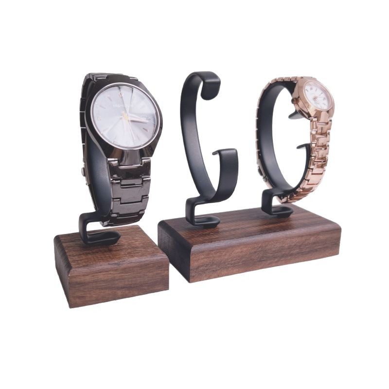 Jewelry And Watches Inc - 1 Stuks Sieradenorganizer Houten C-Vormige Horlogehouder