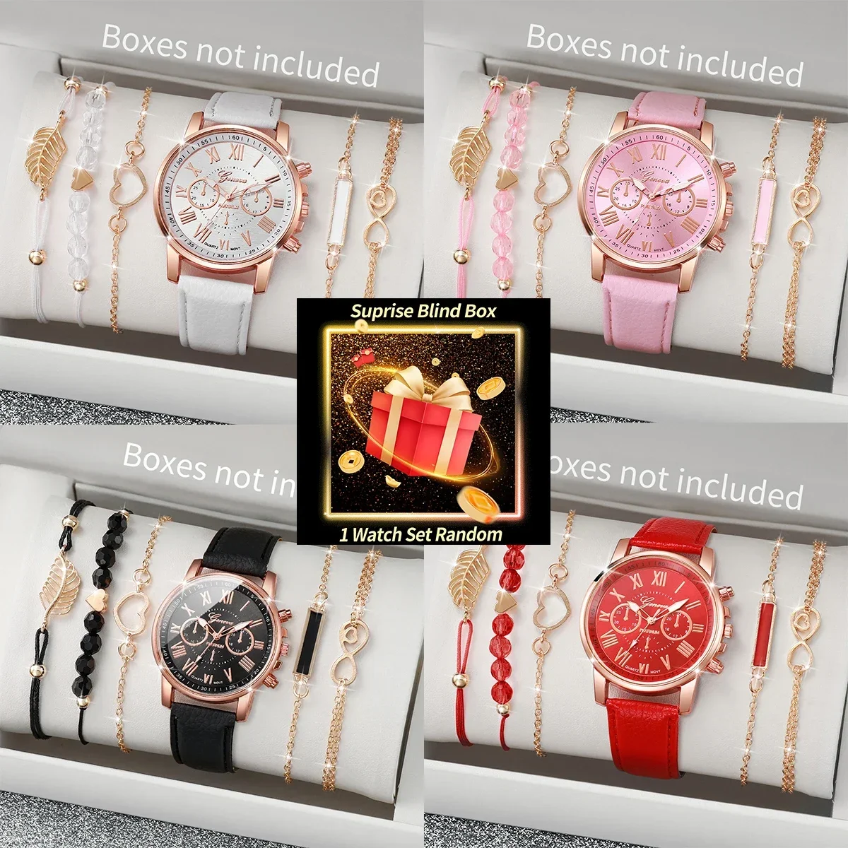 Jewelry For Watches - Verrassingsblinddoos dameshorloge set willekeurig Geneva quartz